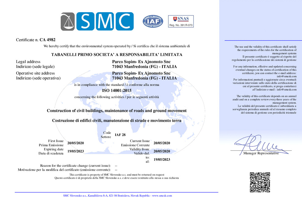 La certificazione ISO 14001:2015 garantisce l’implementazione di un sistema di gestione ambientale che un’organizzazione può utilizzare per sviluppare le proprie prestazioni ambientali.